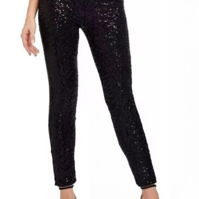 TIPSY ELVES Black Fully Sequin Pants Leggings Women’s Large Stretch High Waist